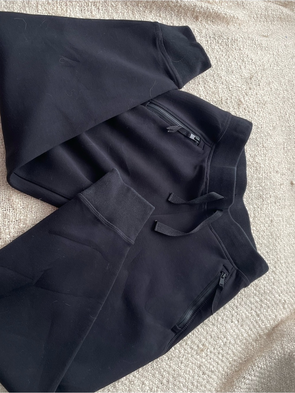 Kirkland Signature Black Zippered Drawstring Joggers